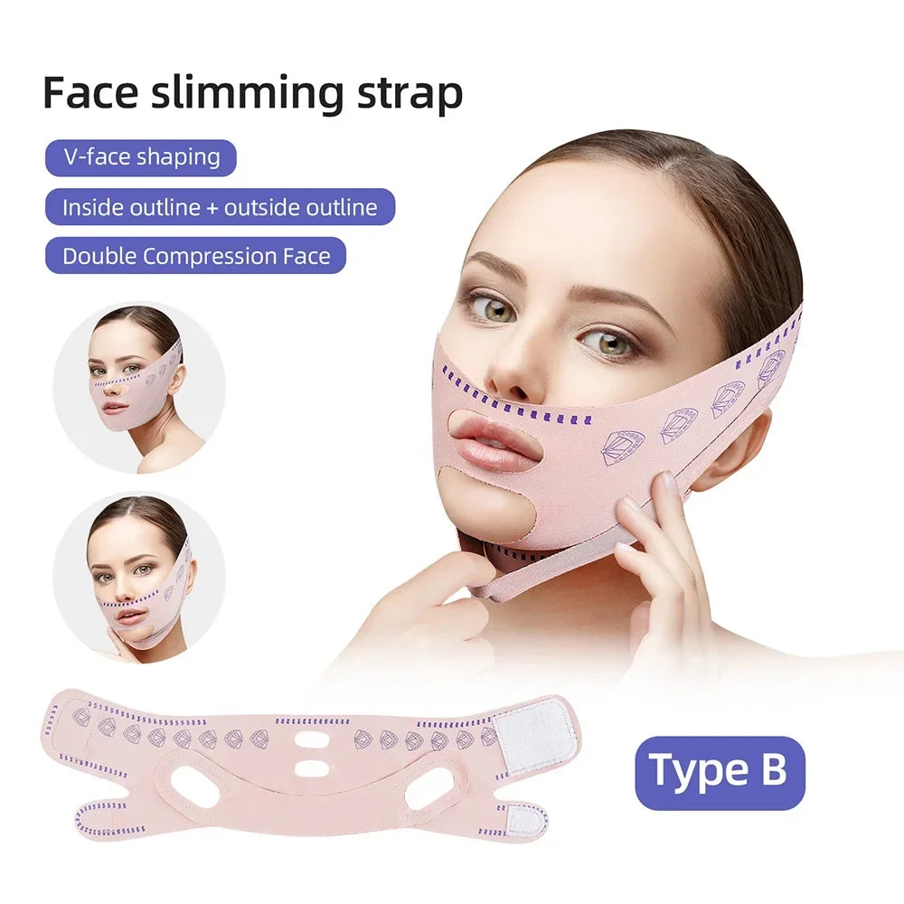 Face Slimming Bandage Women Face Lifting V Line Shaper Chin Cheek Lift Up Belt Anti Wrinkle Strap Facial Beauty Skin Care Tools - badassmood