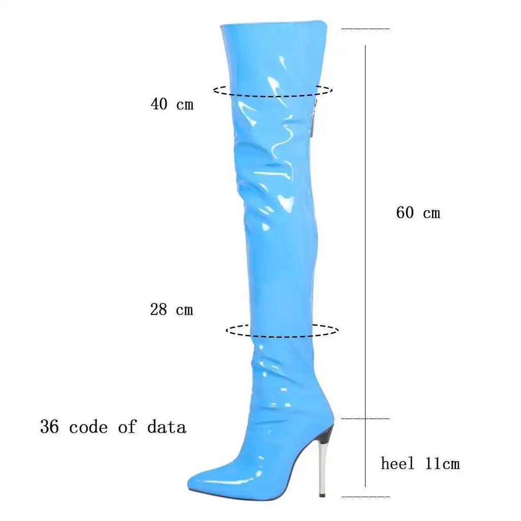 Bottes Cuissardes Femme Talons Hauts Pointues - Cuissardes Zip 34-47