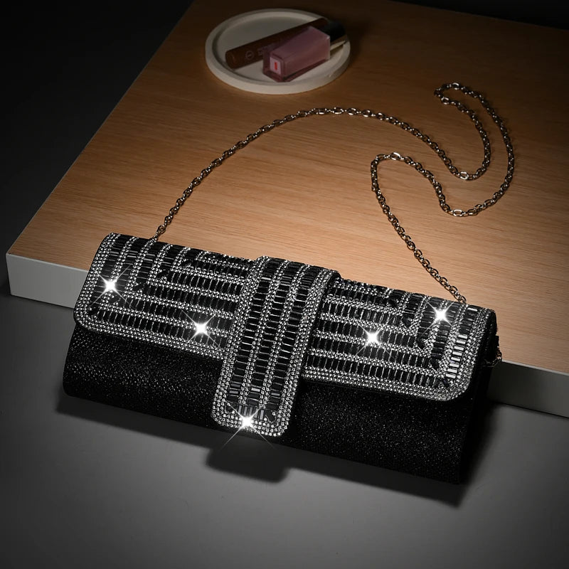 Pochette Diamants Cristal Mariage - Clutch Strass Soirée Mariée Enveloppe Femme - badassmood