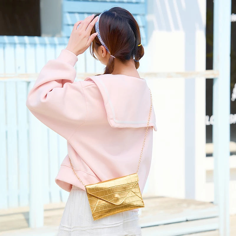 Pochette Soirée Or Argent Chaîne Luxe - Clutch Mariage Banquet Élégante Femme - badassmood