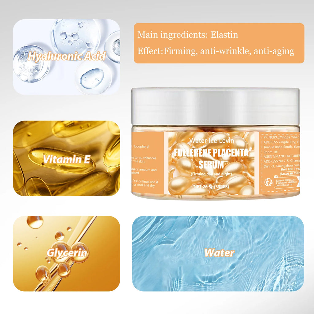 Capsules Sérum Visage Collagène x50 - Anti-Rides Acide Hyaluronique - badassmood