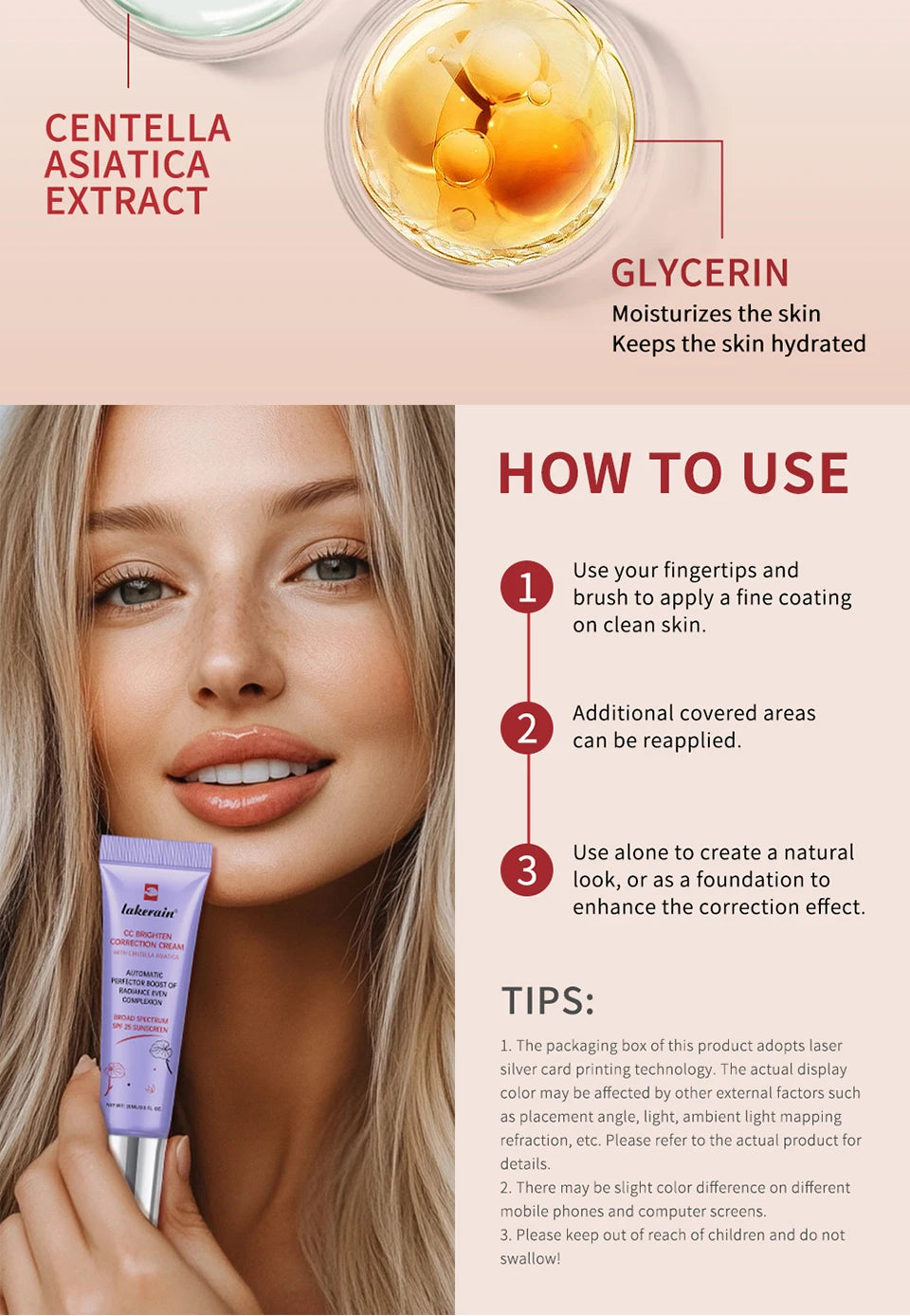 CC Cream Fond de Teint Centella x3 - Haute Couvrance Hydratant Coréen - badassmood