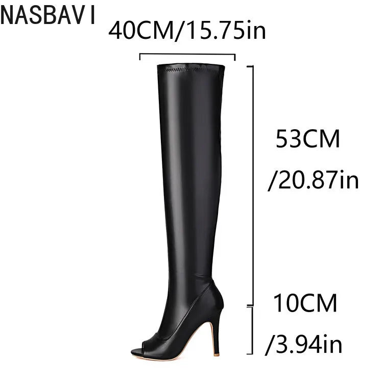 Bottes Cuissardes Léopard Femme Talons Hauts - Cuissardes Zip Élastiques