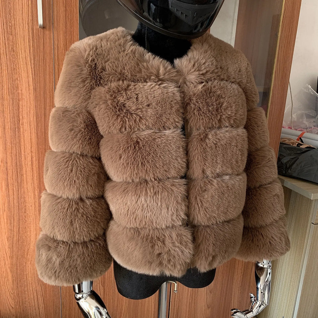 Manteau Fausse Fourrure Renard Femme - Veste Courte Luxe Fluffy Hiver - badassmood