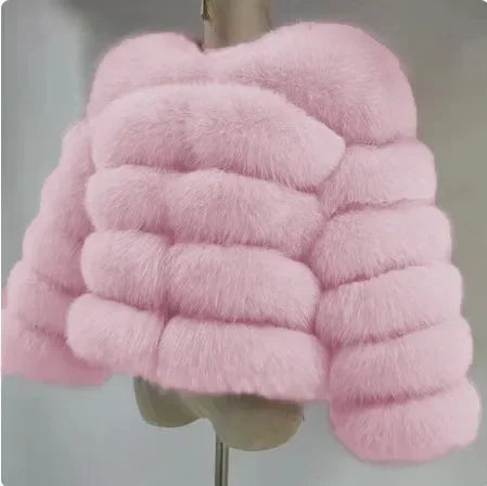 Veste Fourrure Renard Synthétique Femme - Blouson Court Élégant Hiver - badassmood