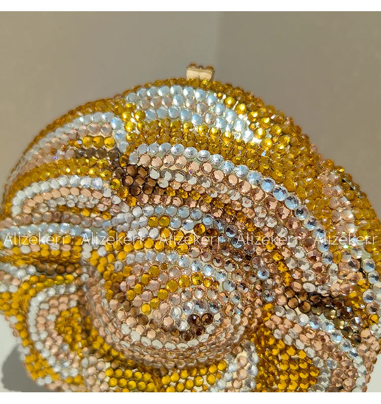 Pochette soirée rose avec cristaux et strass, sac de fête élégant pour mariage et occasions spéciales, luxe pour femme