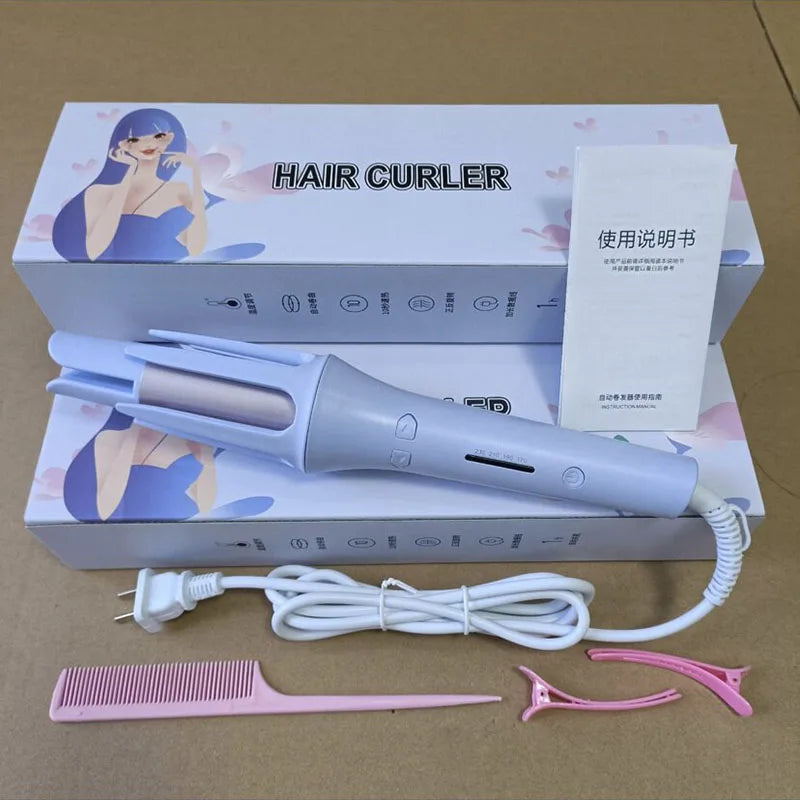 Boucleur ionique automatique de badassmood.com pour créer des boucles longues durée, outil coiffant facile à utiliser.