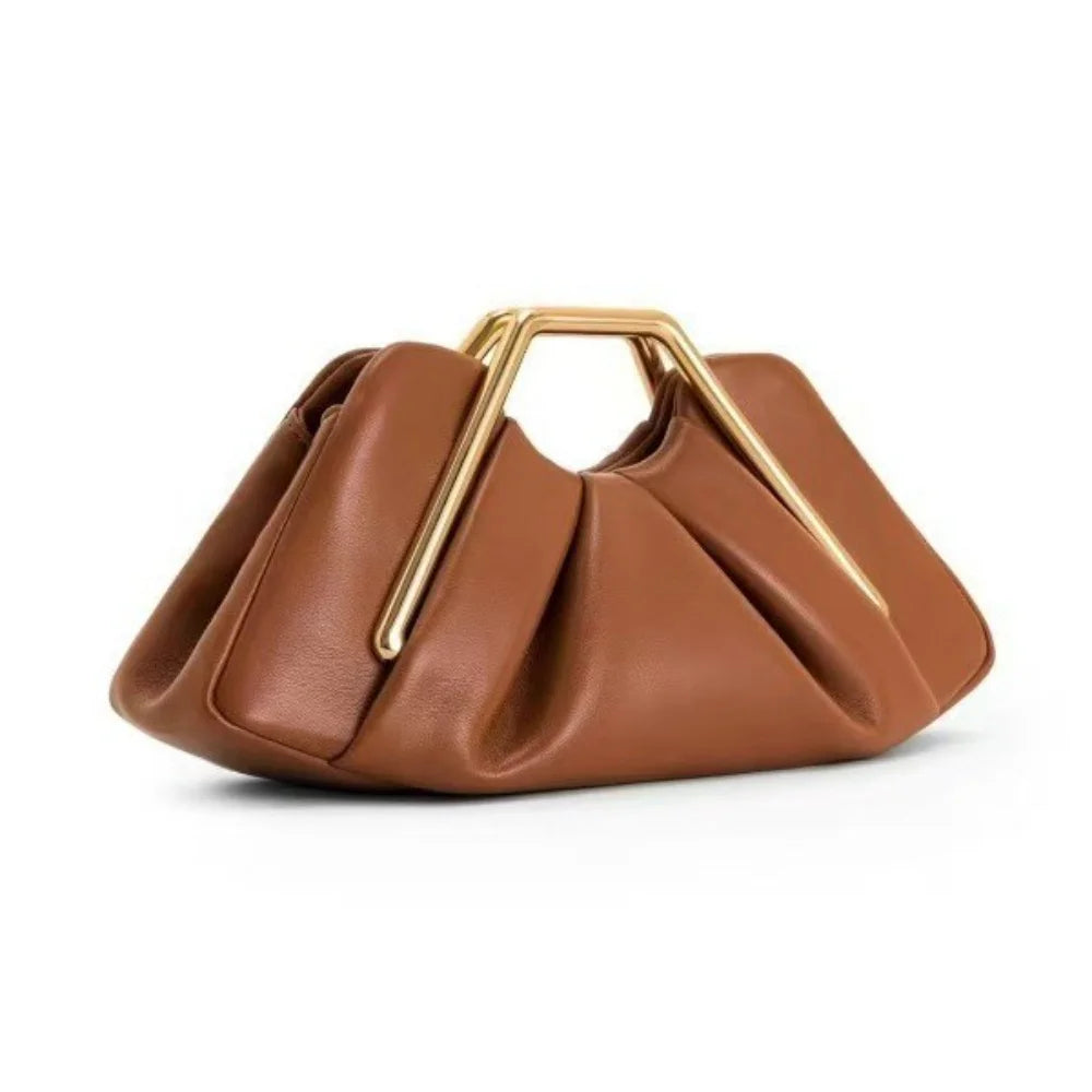 Sac Cloud Plissé Cuir Soft Niche - Pochette Soirée Pleatée Haut de Gamme Femme - badassmood