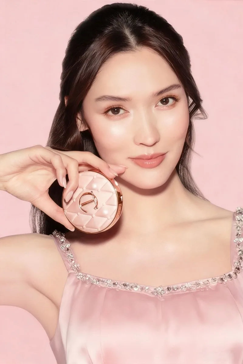 Charlotte Tilbury Shimmer Makeup Air Cushion Lightweight Moisture Oil Control Two Color Heart Shape Powder Blusher Unique Design - badassmood