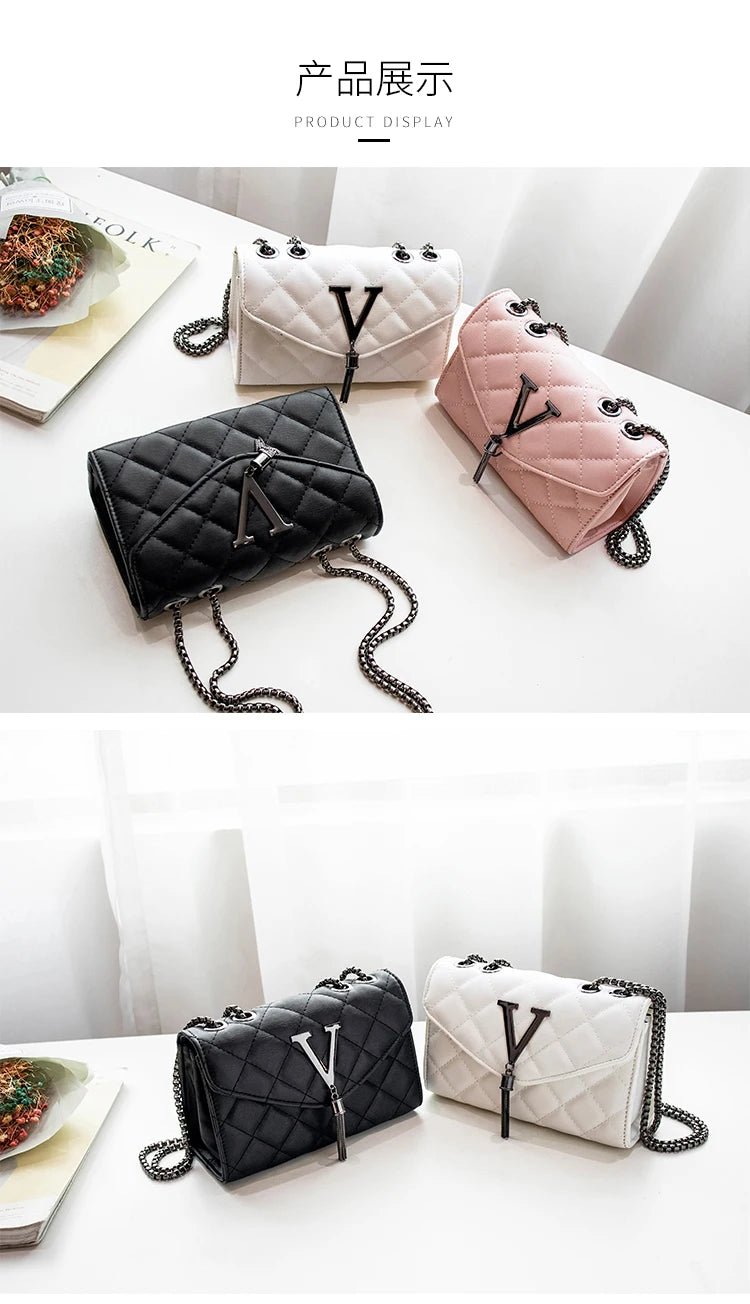 Sac à Main Luxe Femme Cuir PU Noir - Sac Bandoulière Matelassé