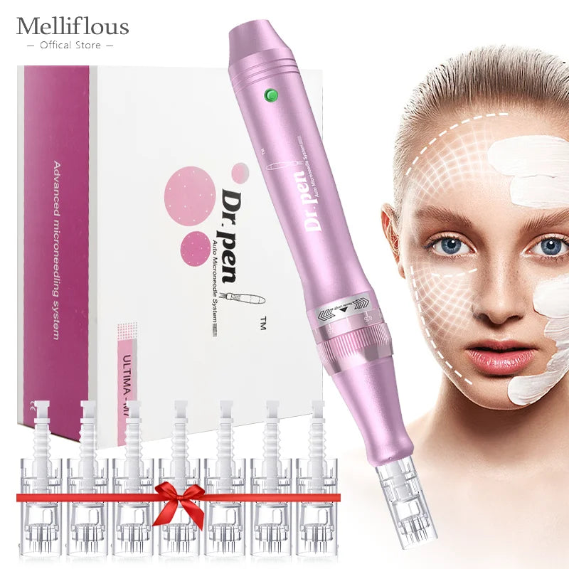 Dr. Pen Ultima M7 - Stylo Microneedling Sans Fil Professionnel + 10 Cartouches - badassmood