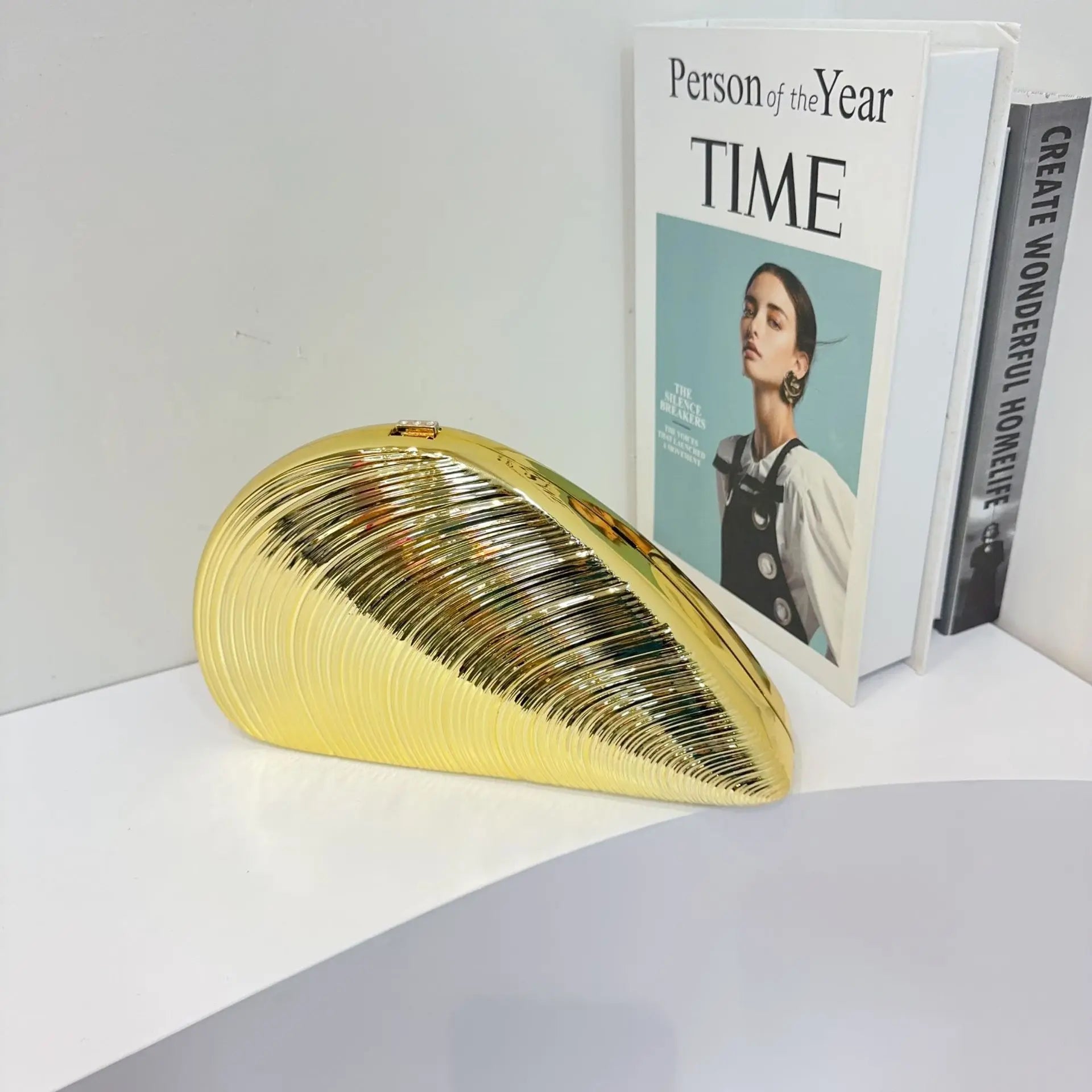 Pochette Coquillage Métal Acrylique Doré Argent - Sac Soirée Banquet Crossbody Femme - badassmood