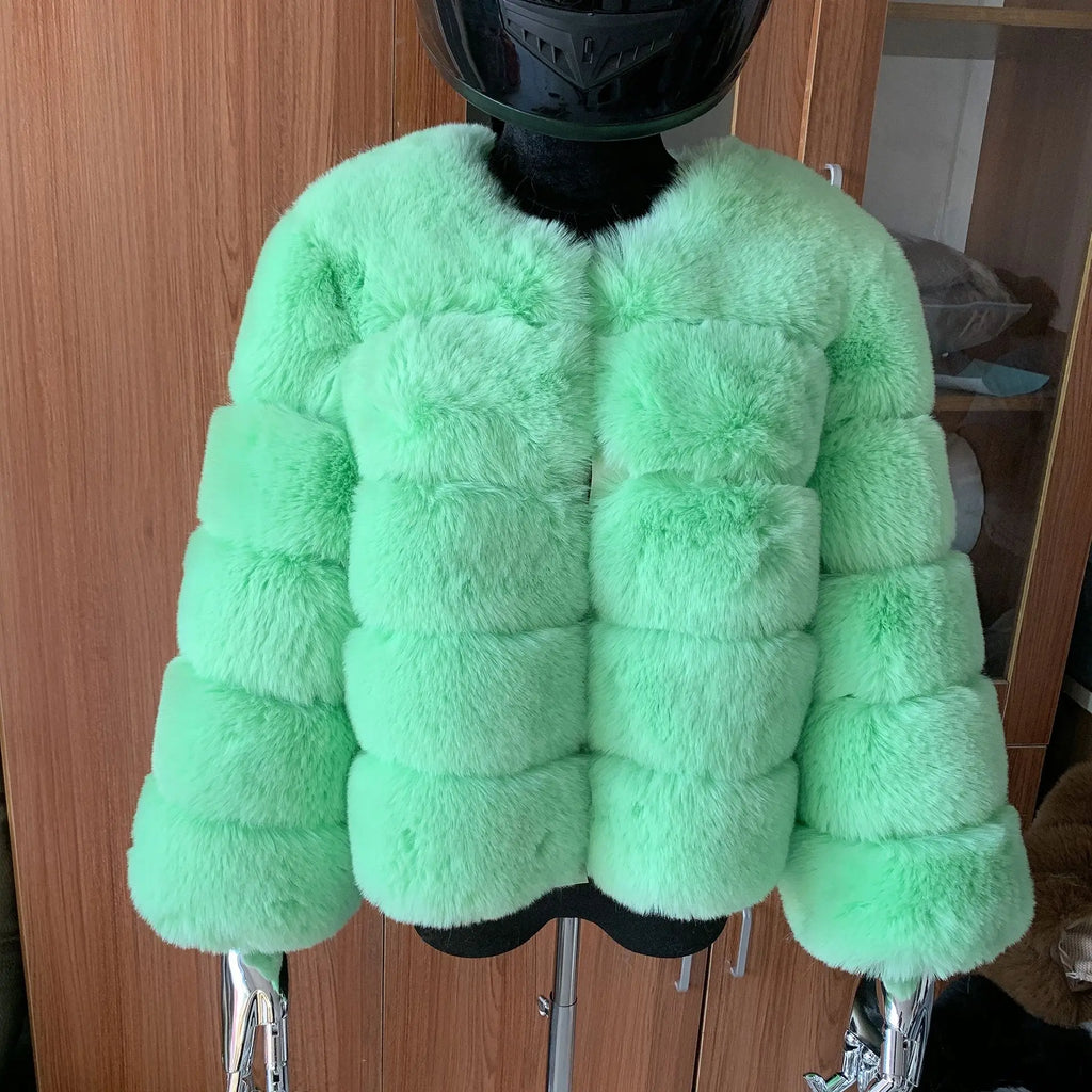 Manteau Fausse Fourrure Renard Femme - Veste Courte Luxe Fluffy Hiver - badassmood