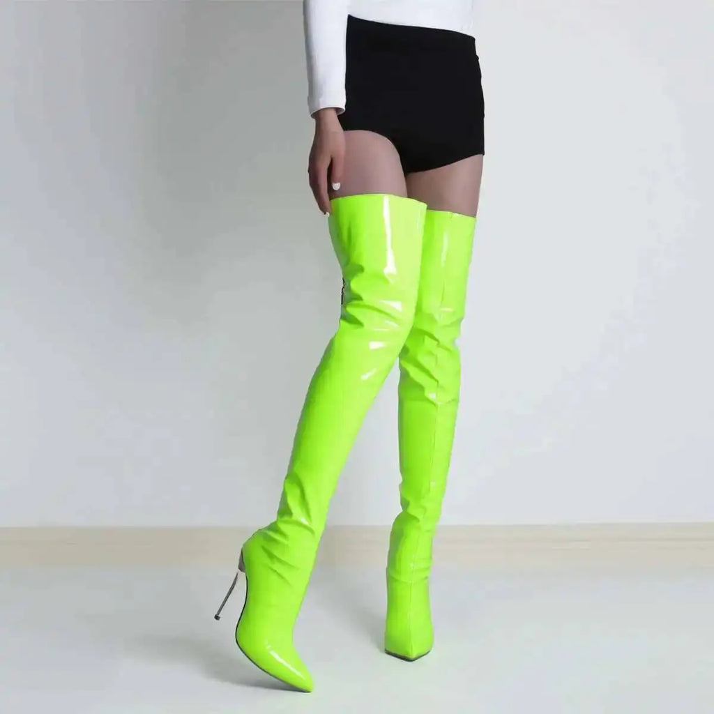 Bottes Cuissardes Femme Talons Hauts Pointues - Cuissardes Zip 34-47