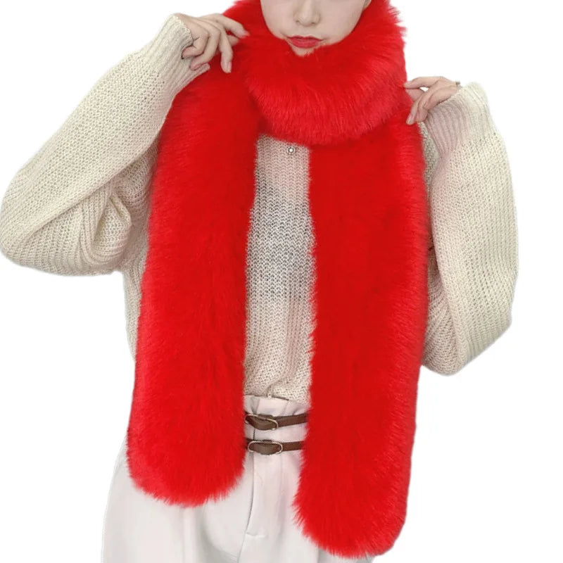Écharpe Fourrure Vison Synthétique Femme - Foulard Chaud Fluffy Hiver - badassmood