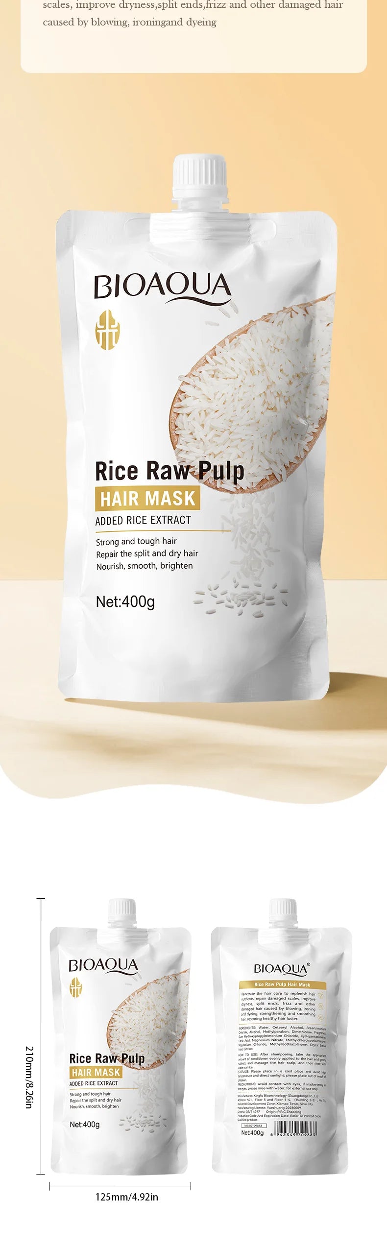 10/30/50/100/400g Magical Keratin Hair Mask 5 Seconds Repair Damaged Frizzy Hair Soft Smooth Shiny Rice Moisturizing Hair Care - badassmood