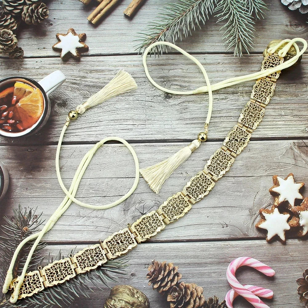 Ceinture Chaîne Métallique Style Marocain Ajustable - Caftan Arabe - badassmood