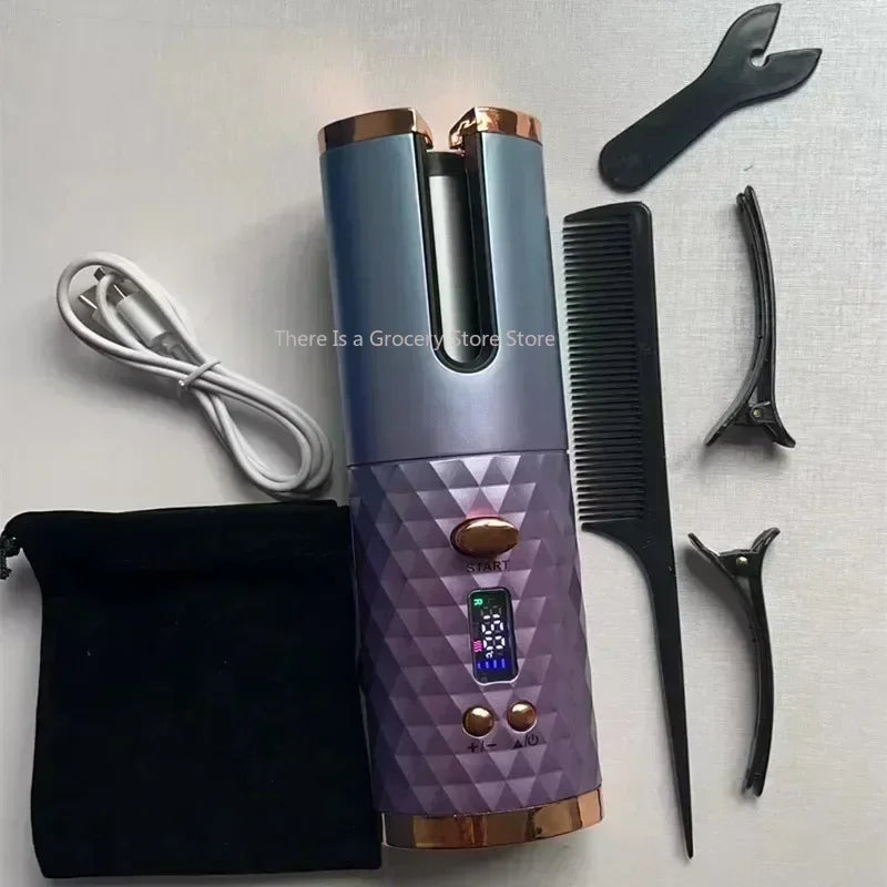 Boucleur automatique sans fil pour cheveux, rechargeable par USB, facile à utiliser pour des boucles parfaites, par badassmood.com