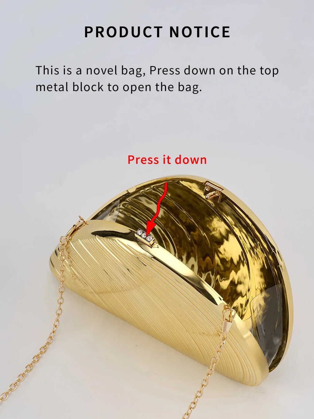 Pochette Coquillage Métal Acrylique Doré Argent - Sac Soirée Banquet Crossbody Femme - badassmood