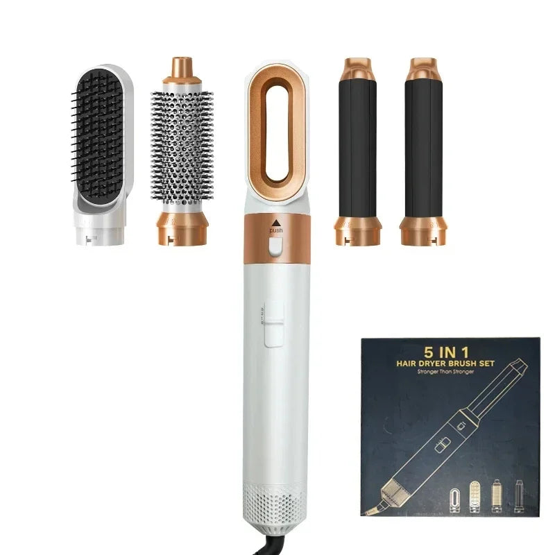 5 in 1 Hair Dryer Brush Hot Comb Set Professional Curling Iron Hair Straightener Styling Tool For Professional Hair Dryer - badassmood