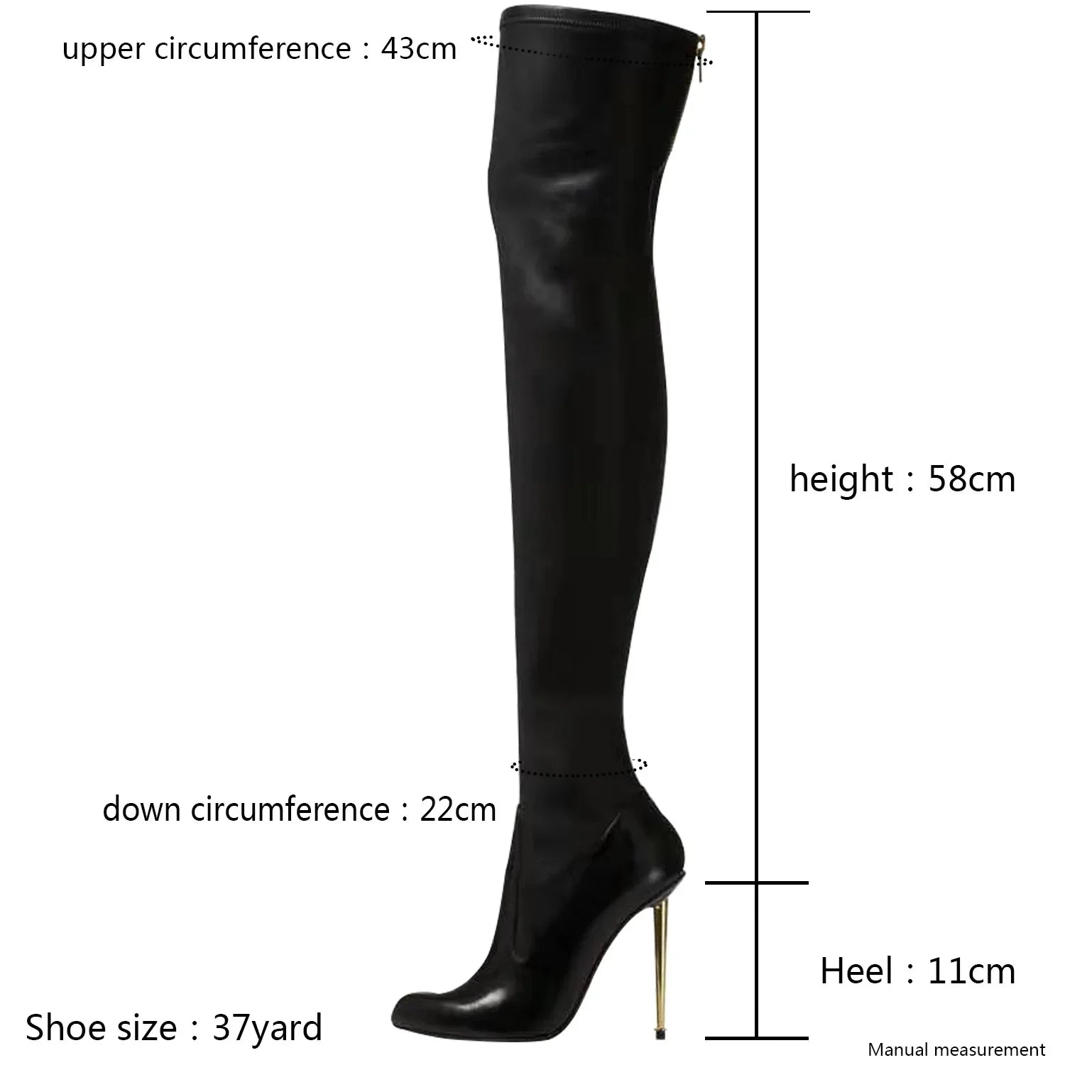 Bottes Cuissardes Noires Femme Talons Hauts - Cuissardes Zip Métal
