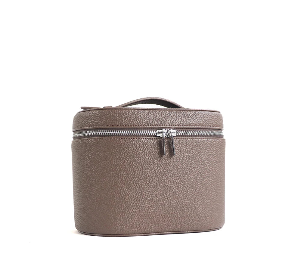 Large-capacity PU leather cosmetic box with internal storage box, customizable names and letters, travel portable cosmetic bag - badassmood
